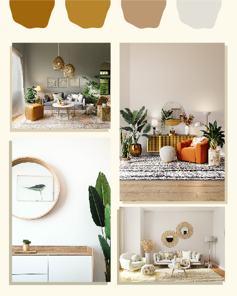 Boho Furniture Mood Board Instagram Portrait Post