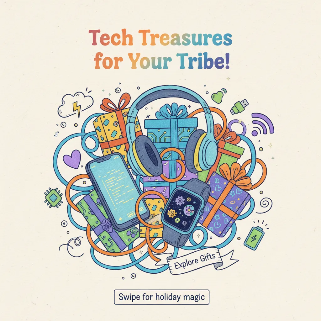 Preview - Illustrative Christmas Tech Gift Guide Ad