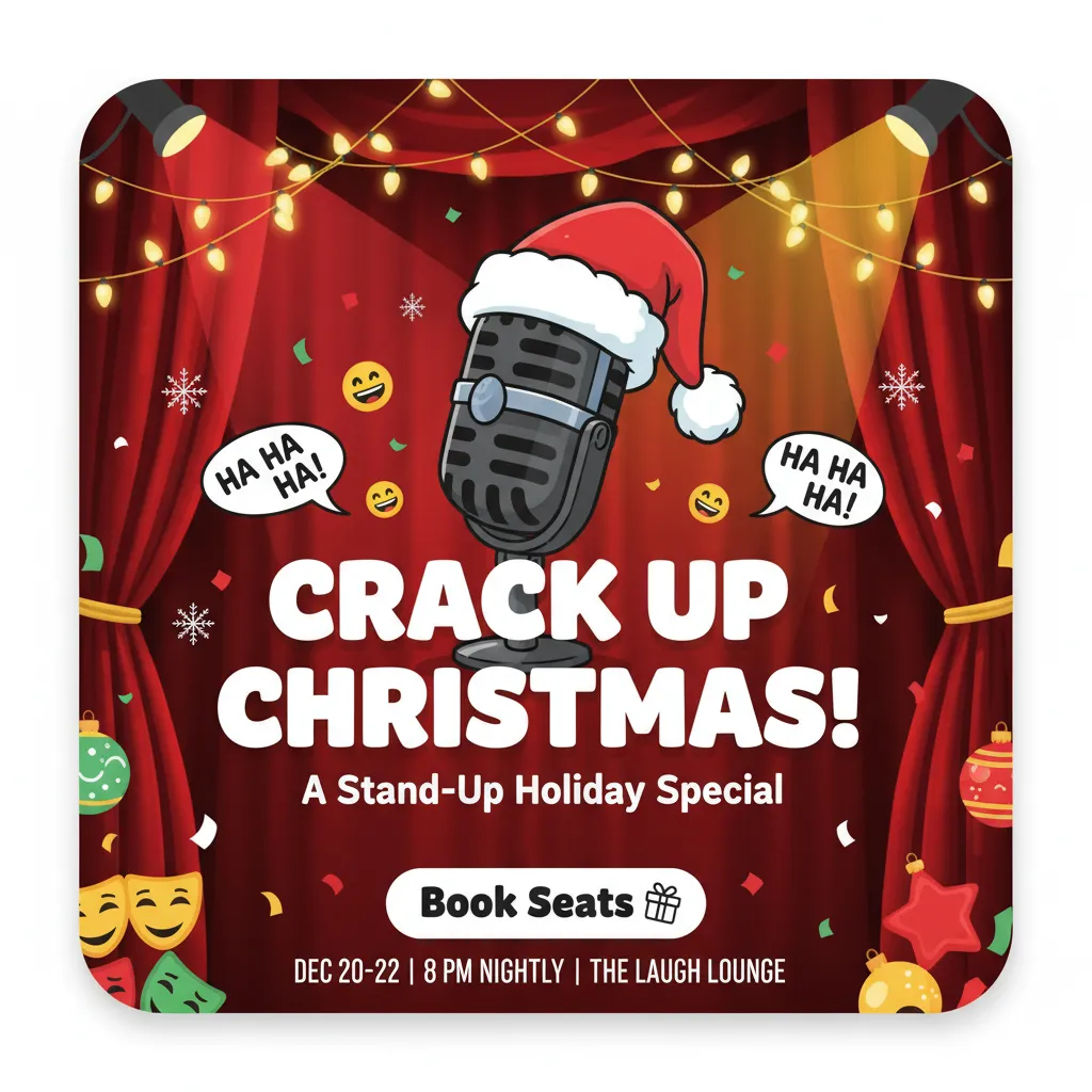 Preview - Playful Christmas Comedy Night Ad