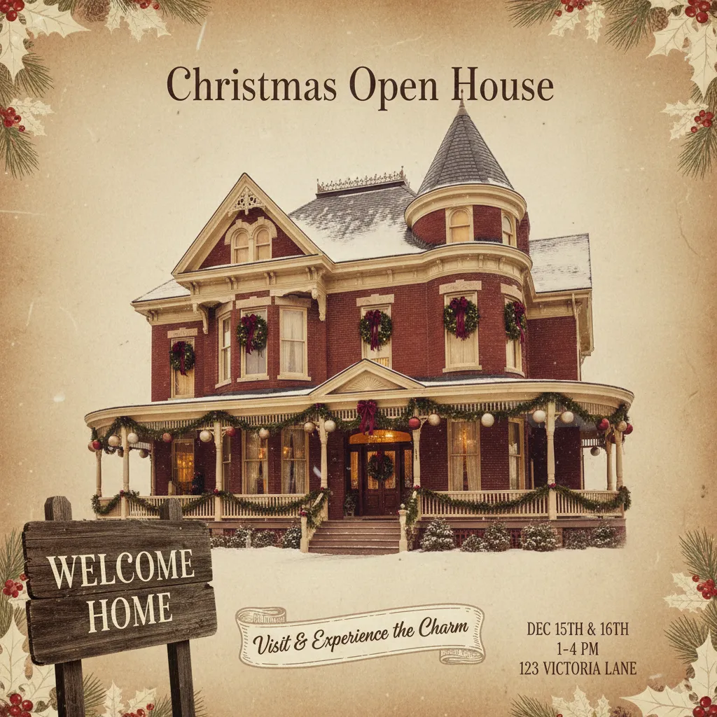 Preview - Vintage Christmas Open House Ad