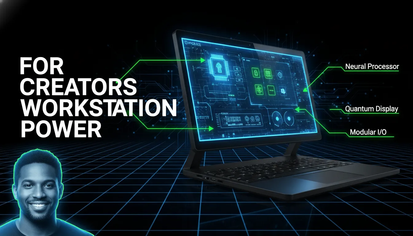 Futuristic Tech Review Thumbnail for Creator Workstation Power | Design ...