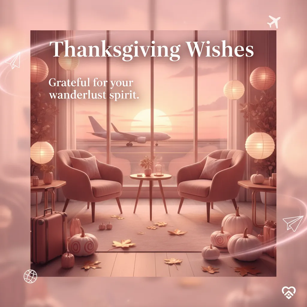 Preview - Warm Thanksgiving Wishes Instagram Ad for Travel Lovers