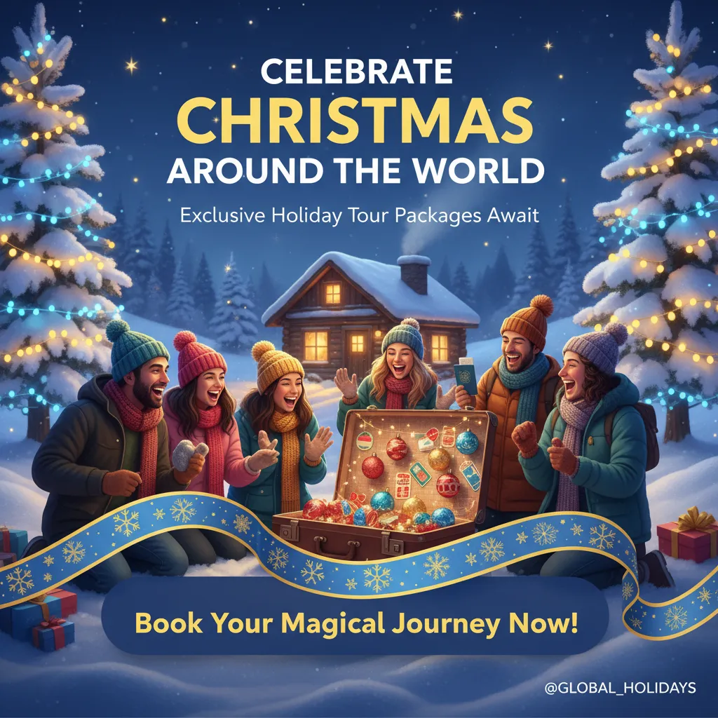Preview - Celebrate Christmas Around the World Festive Travel Instagram Ad