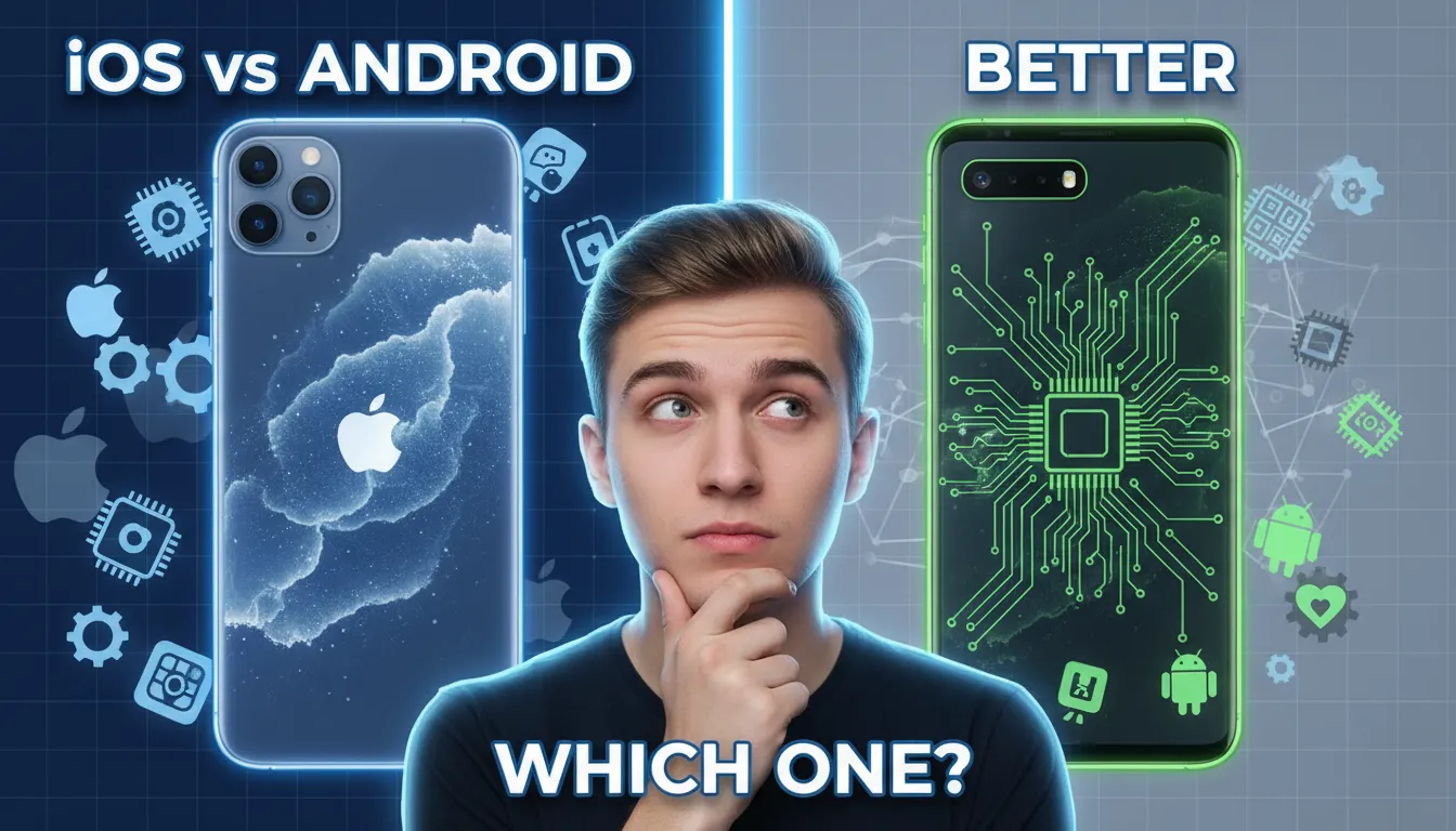 Discover the Ultimate iOS vs Android Tech Comparison Thumbnail Design(02)