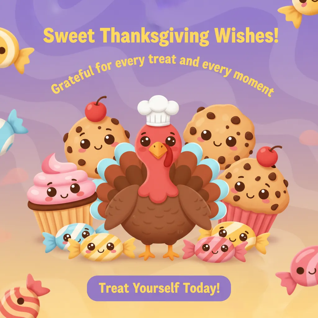 Preview - Celebrate Thanksgiving with Sweet Treats and Joyful Cartoon Desserts