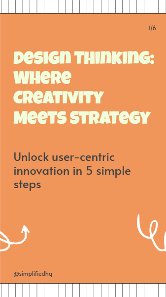 Orange Design Thinking Story Carousel | Design Templates