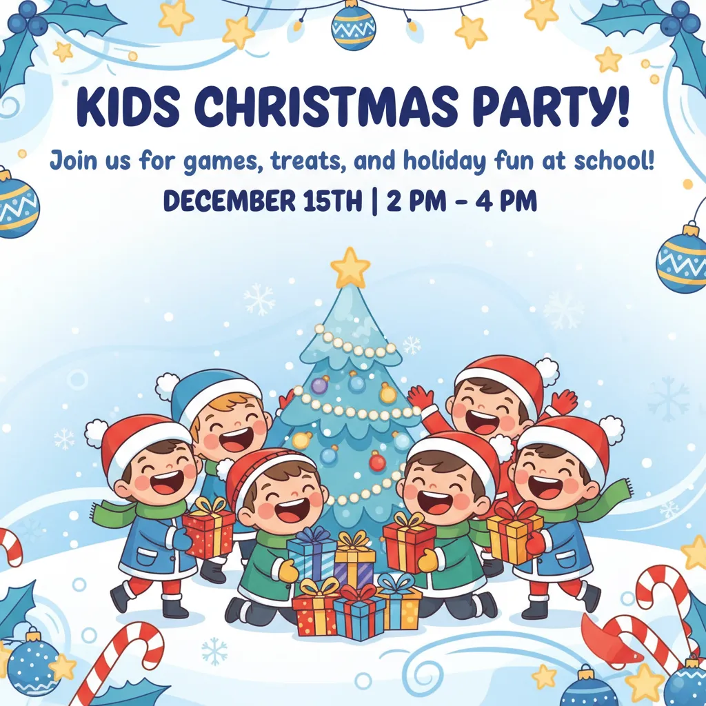 Preview - Celebrate with a Joyful Kids Christmas Party School Instagram Ad