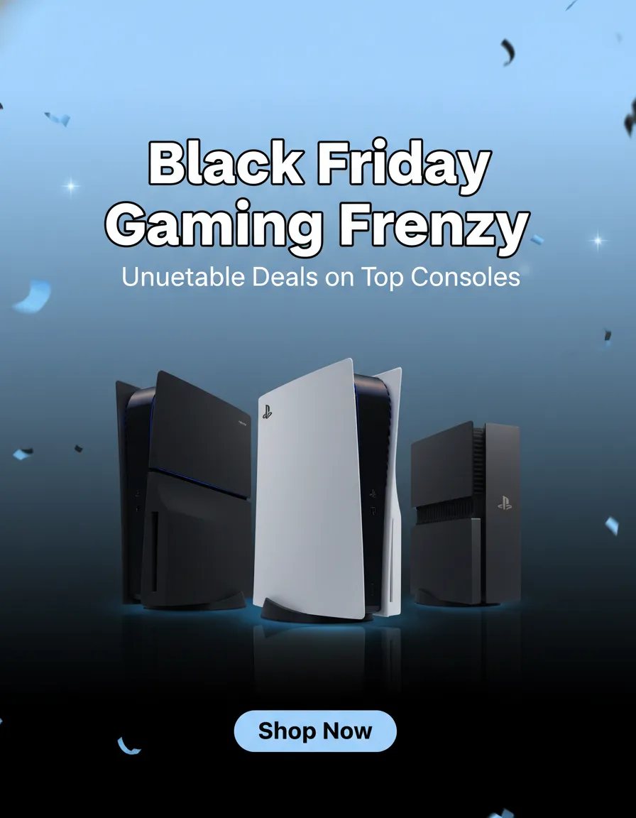 Preview - Modern Black Friday Gaming Frenzy Instagram Portrait Post